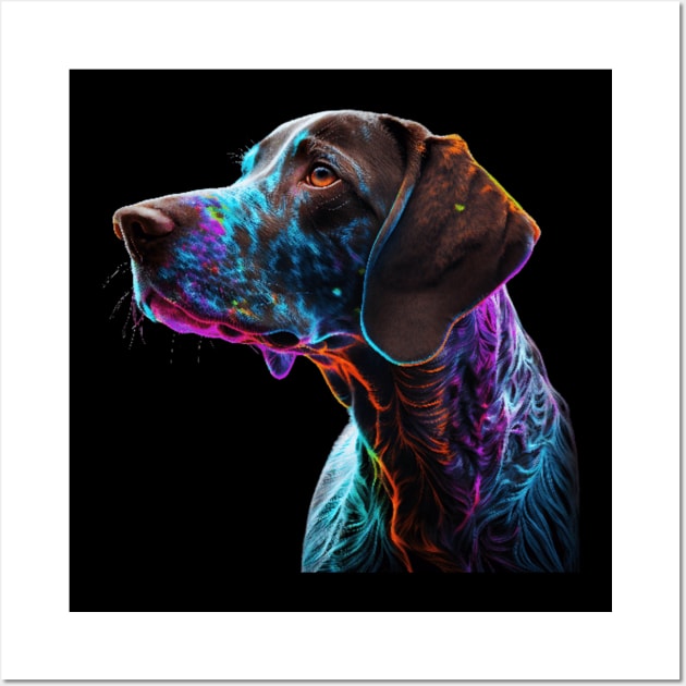 Neon German Shorthair Pointer Wall Art by Sygluv